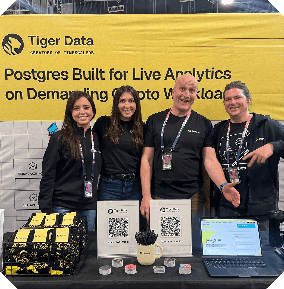 Tiger Data team at a conference booth