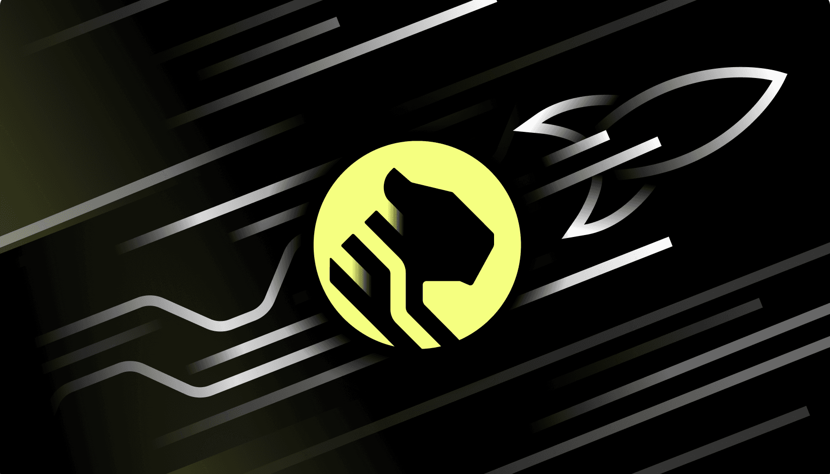 The Timescale logo with a rocket in the background: Making Postgres Faster