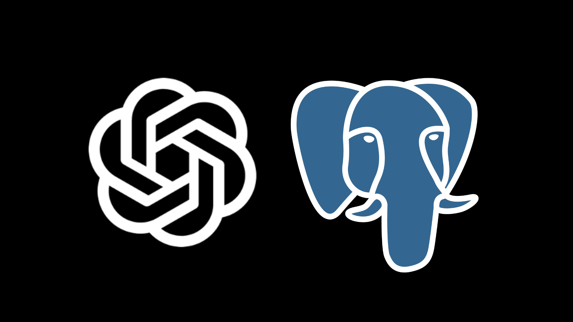 The OpenAI and Postgres logos: supercharge your AI agents with Postgres by reading this blog post