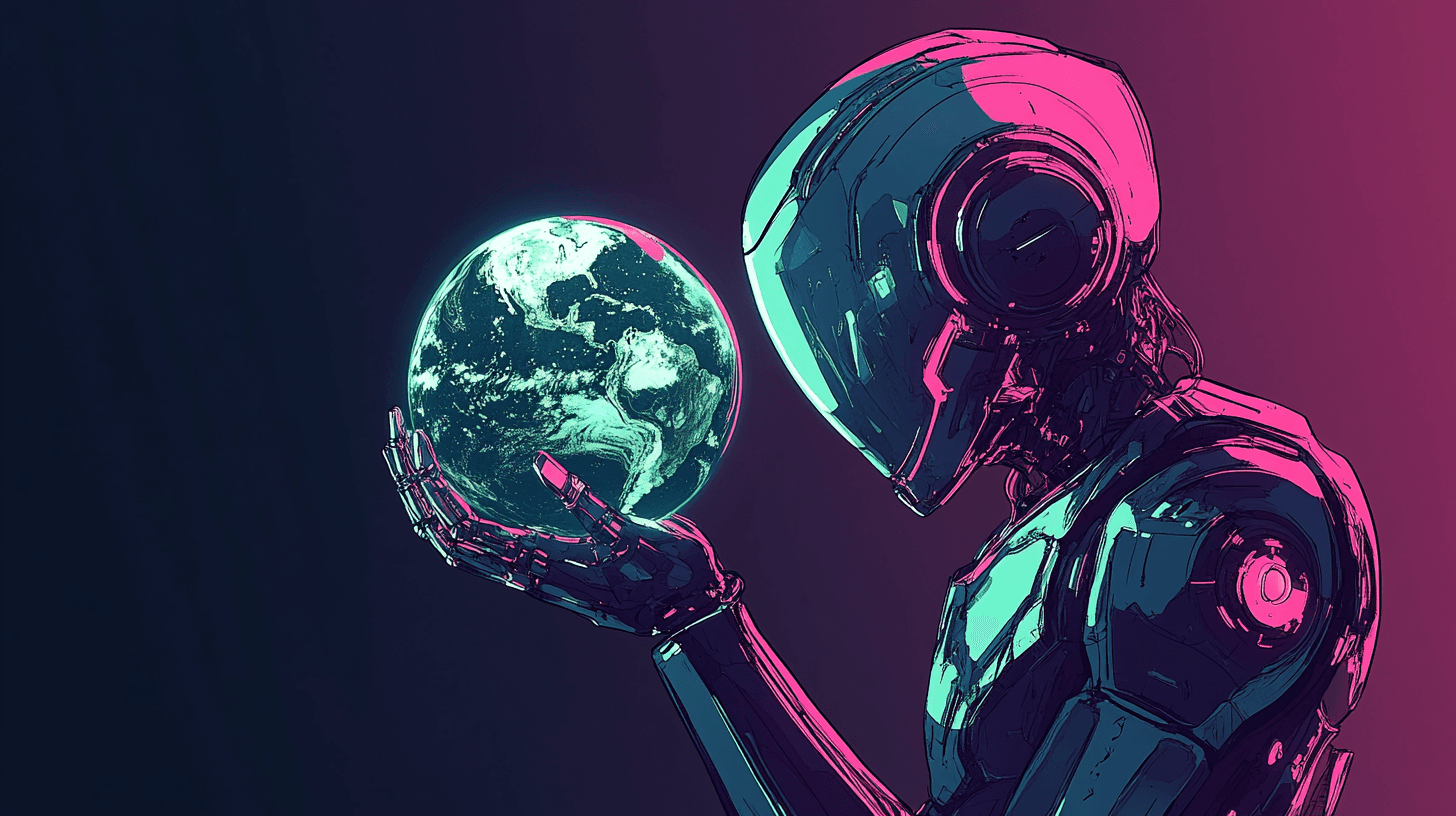 An AI robot holding a planet Earth globe: How AI Models Exclude Underserved Communities