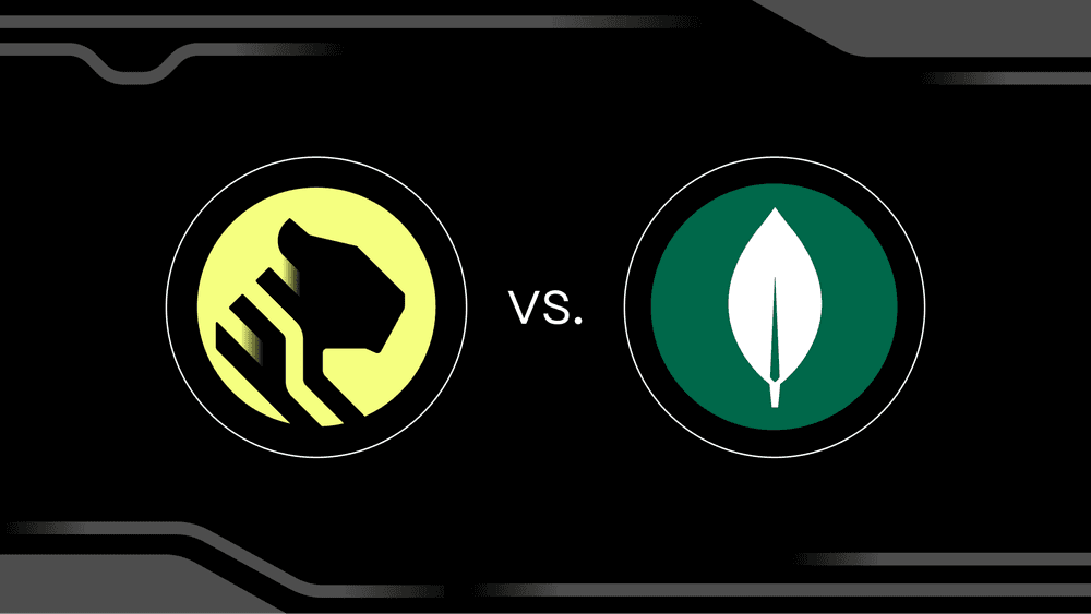 Timescale vs MongoDB - the companies' logos opposing each other