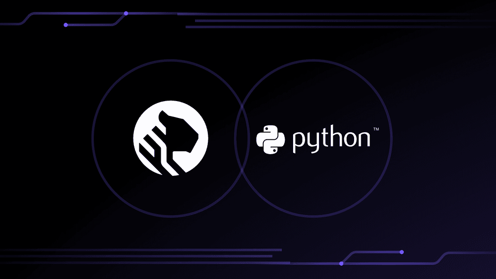 The Timescale and Python logos over a black background: