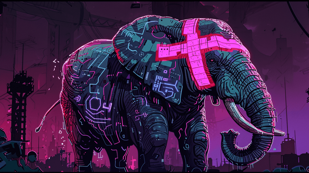 A futuristic tech elephant with an error cross on its head—5 common connection errors in Postgres and how to solve them