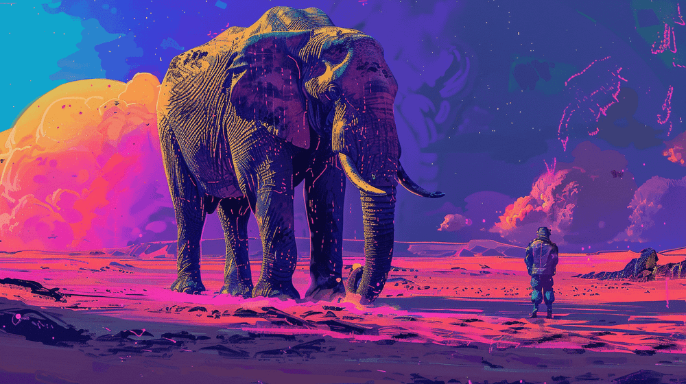A large elephant standing next to a human figure in a desert—What InfluxDB got wrong