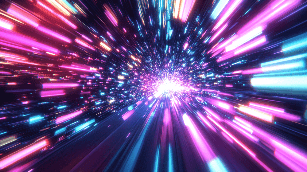 A light speed tunnel, representing pgvectorscale's speed when performing vector search