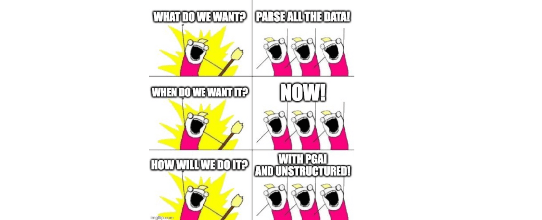 The all the things meme applied to all the data: Parsing all the data with open-source tools, Unstructured and pgai
