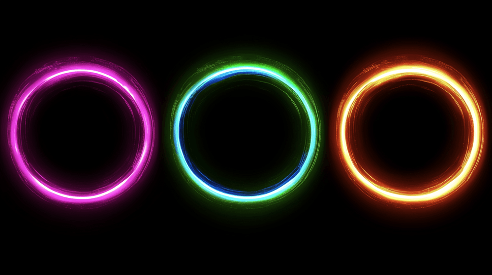 Three circles of different colors, representing low cardinality